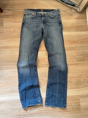 7 For All Mankind Bootcut Jeans Low Rise Y2K Medium Wash 31x34 USA tall long